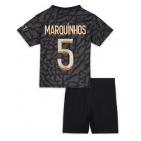 Fotballdrakt Barn Paris Saint-Germain Marquinhos #5 Tredjedraktsett 2023-24 Kortermet (+ Korte bukser)